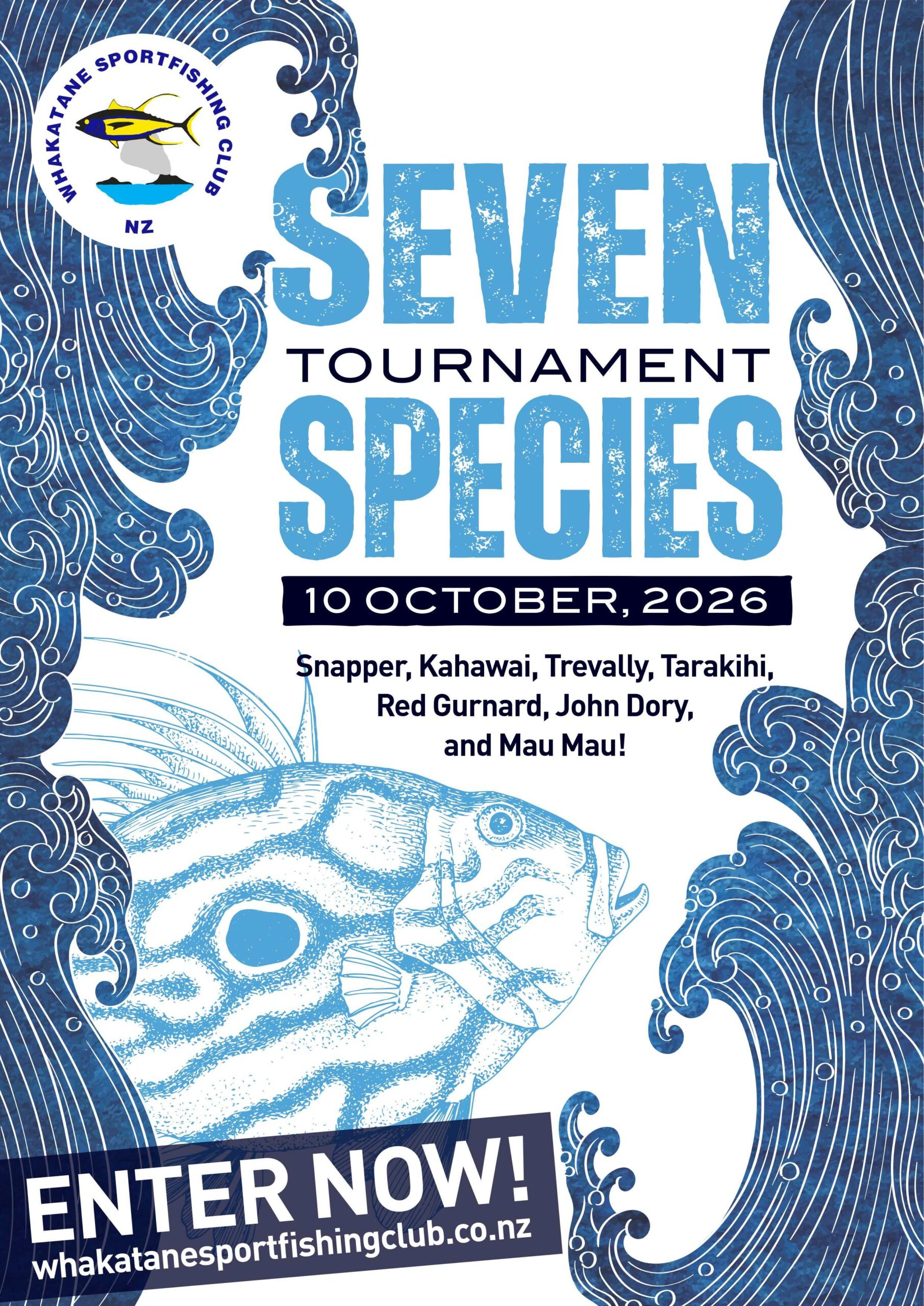 Whakatane Sport Fishing Club 7 Species Tournament poster